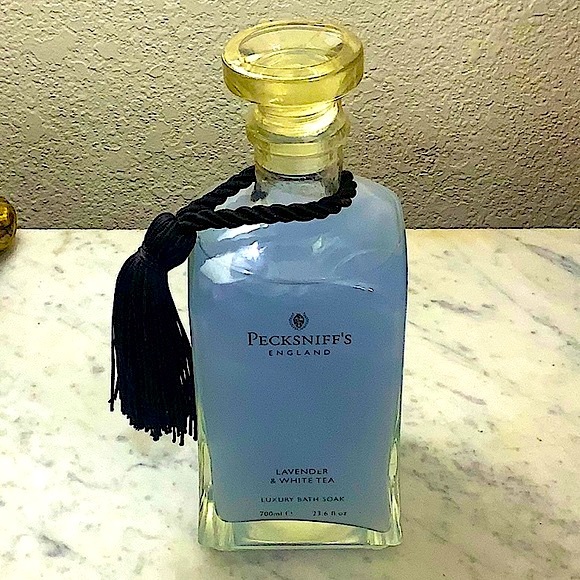PECKSNIFF’S ENGLAND LAVENDER & WHITE TEA LUXURY BATH SOAK NEW 23.6oz GLASS - Picture 3 of 9